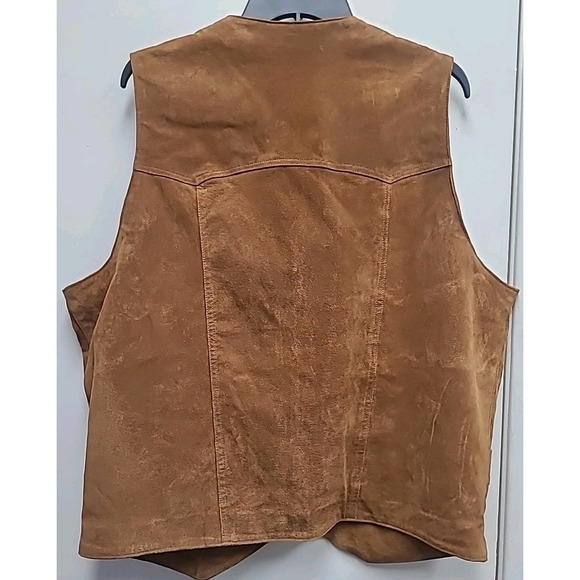 Cripple Creek Vest Men's XL Suede Leather Western Button Cowboy Lined Pockets - Picture 5 of 8